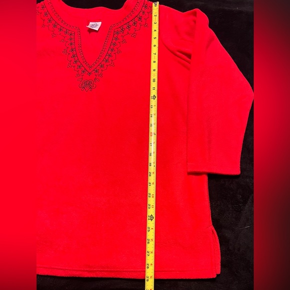 Just My Size Women’s 14W/16W Red Embroidered Tunic Top - Picture 6 of 8